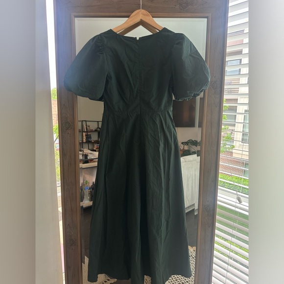 Madewell Poplin Cutout Puff-Sleeve Midi Dress - Picture 9 of 10